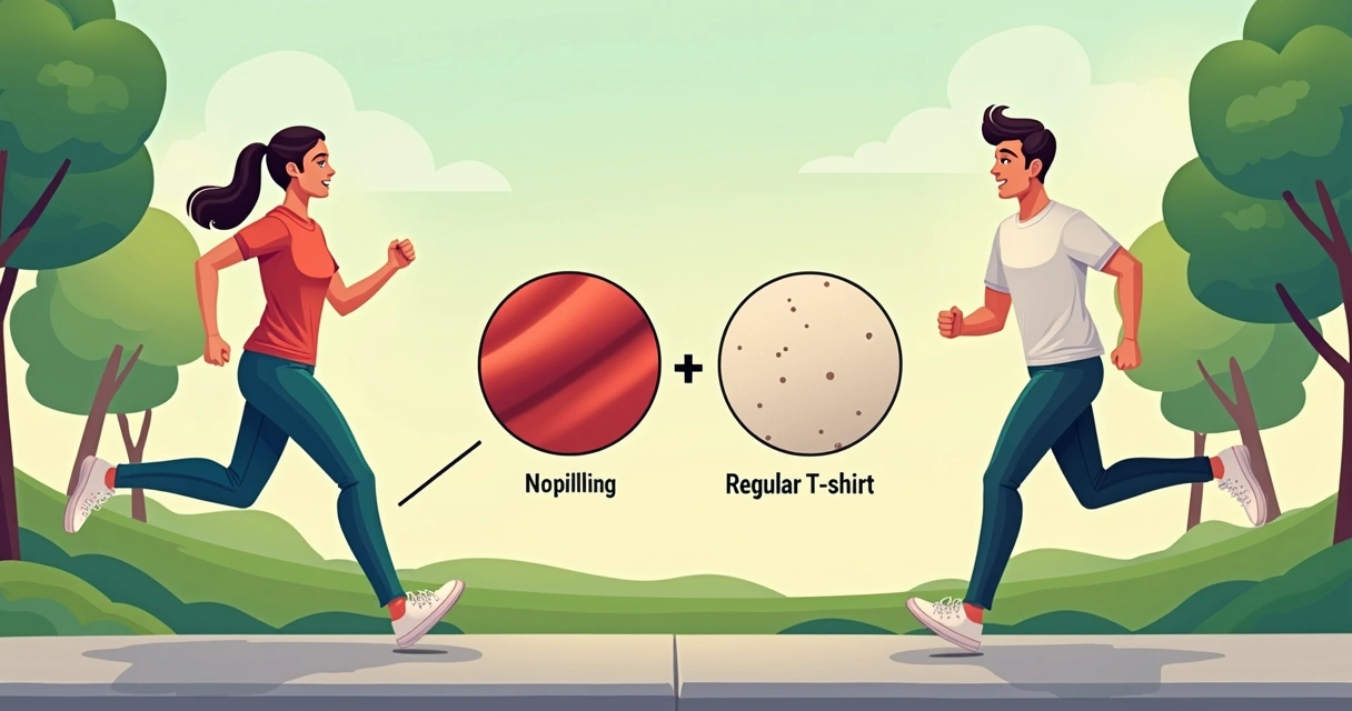 Pessoa passando a mão sobre camiseta sem bolinhas após corrida