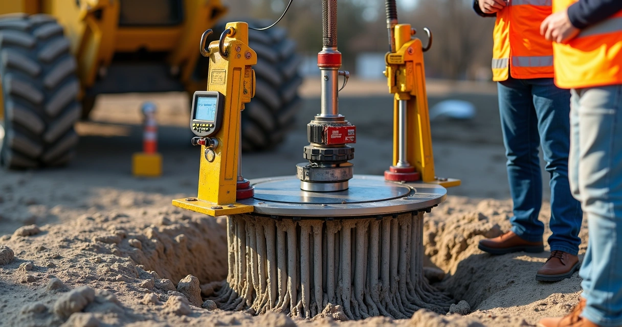 Teste de carga estática em estaca raiz com equipamentos modernos. 