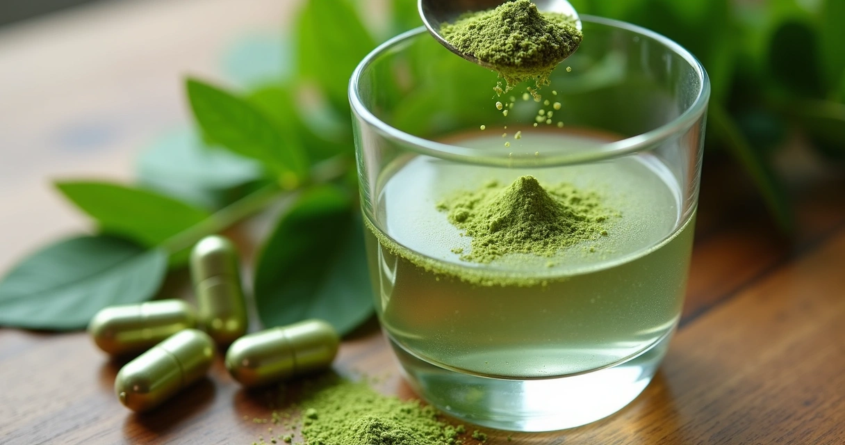 Teste caseiro de pó de moringa em água