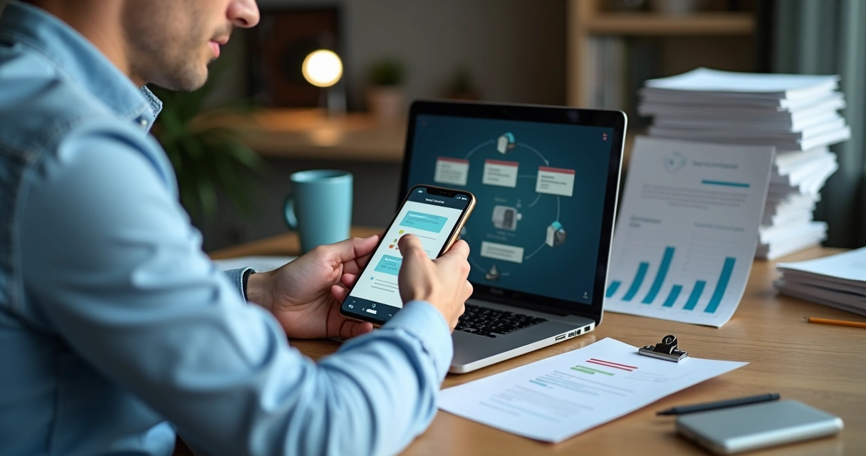 Pessoa testando chatbot como cliente de PME 