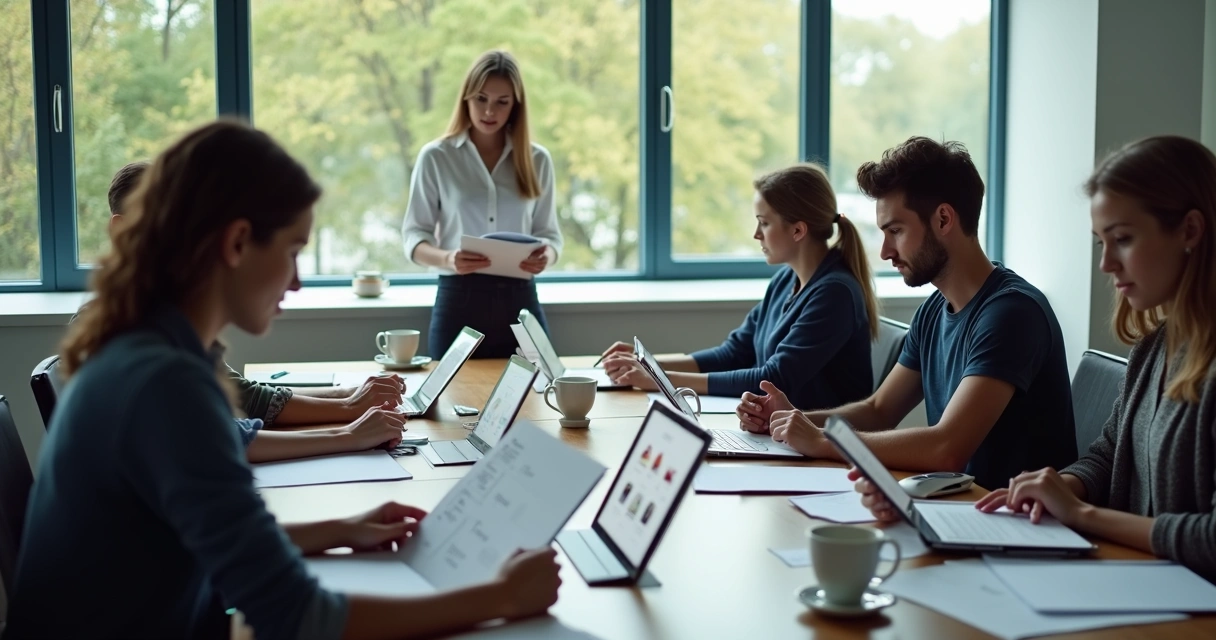 Consumidores reais avaliando conceitos de marca em tablets durante pesquisa de mercado