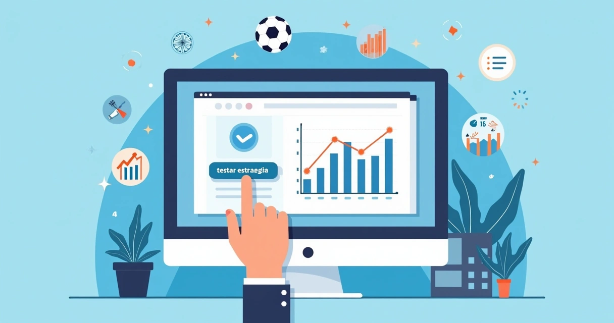 Tela de análise de estratégia de apostas em painel digital 