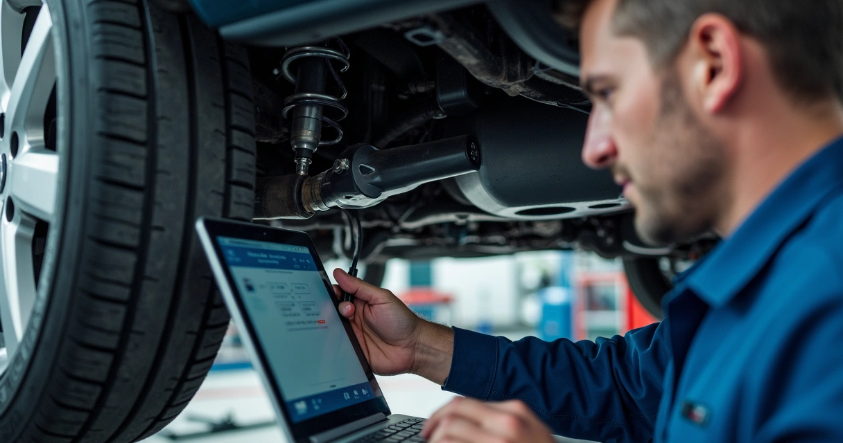 Teste diagnóstico em suspensão e direção de carro