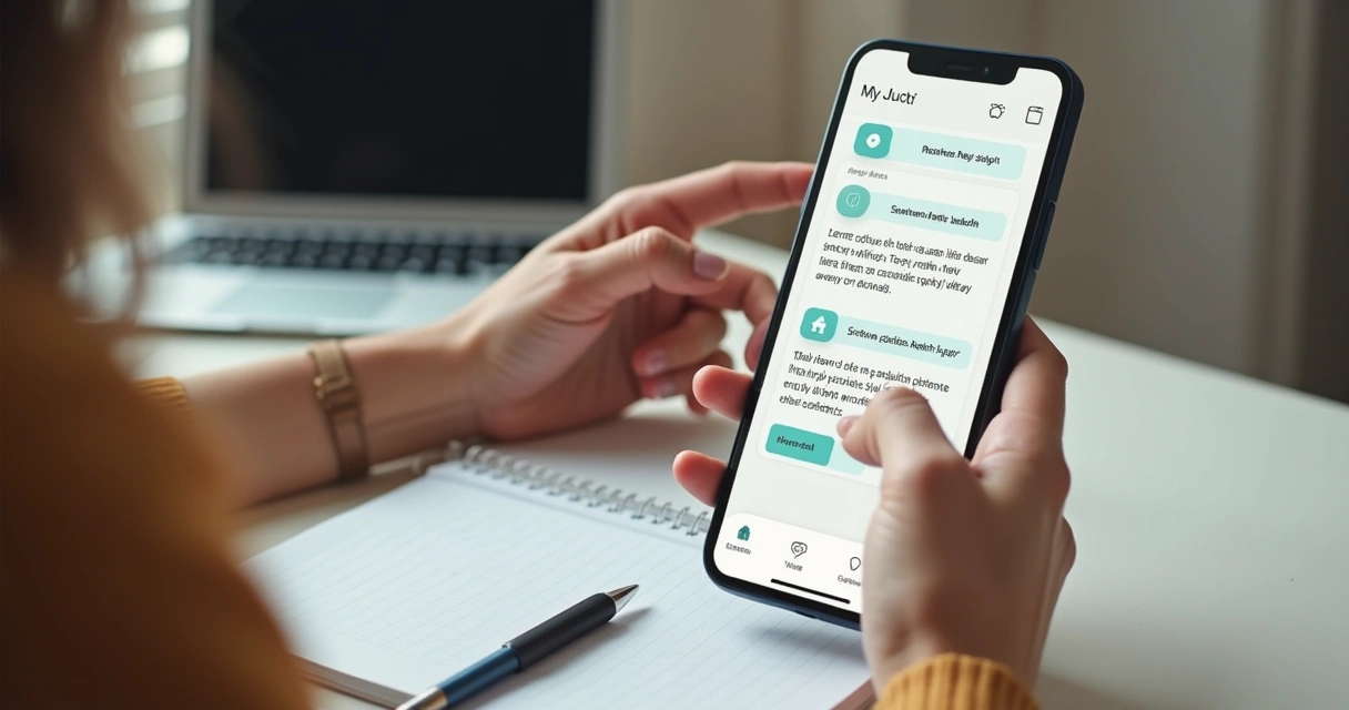 Pessoa testando leitura em aplicativo digital com destaque para textos claros