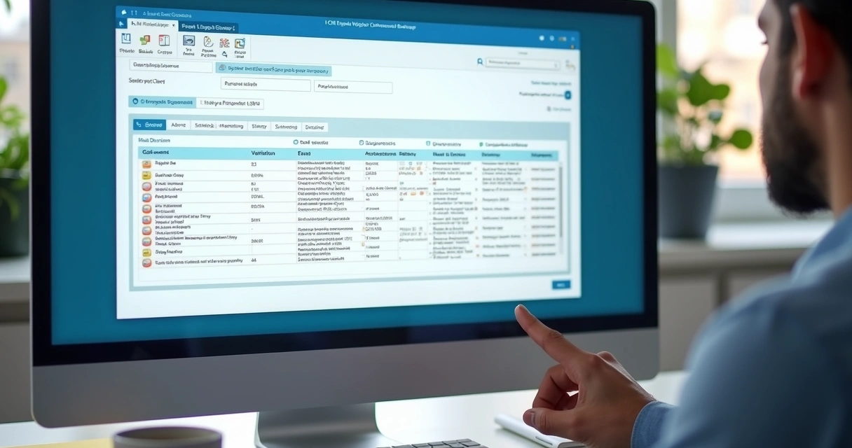 Monitor displaying pilot test of data import in CRM 