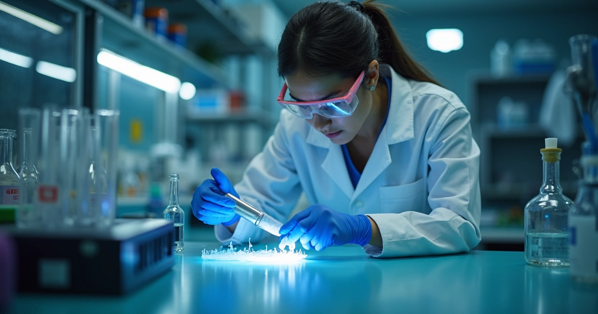 Teste de qualidade em garrafa térmica, técnico examina vedação 
