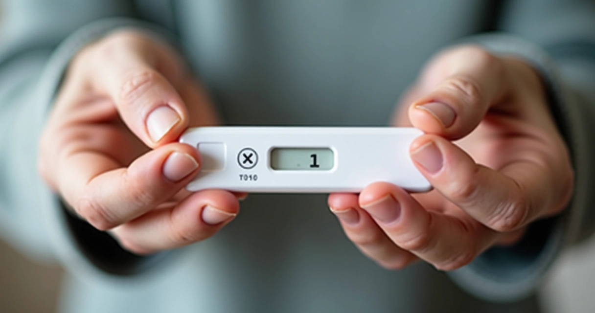 Pessoa segurando teste rápido de IST na mão