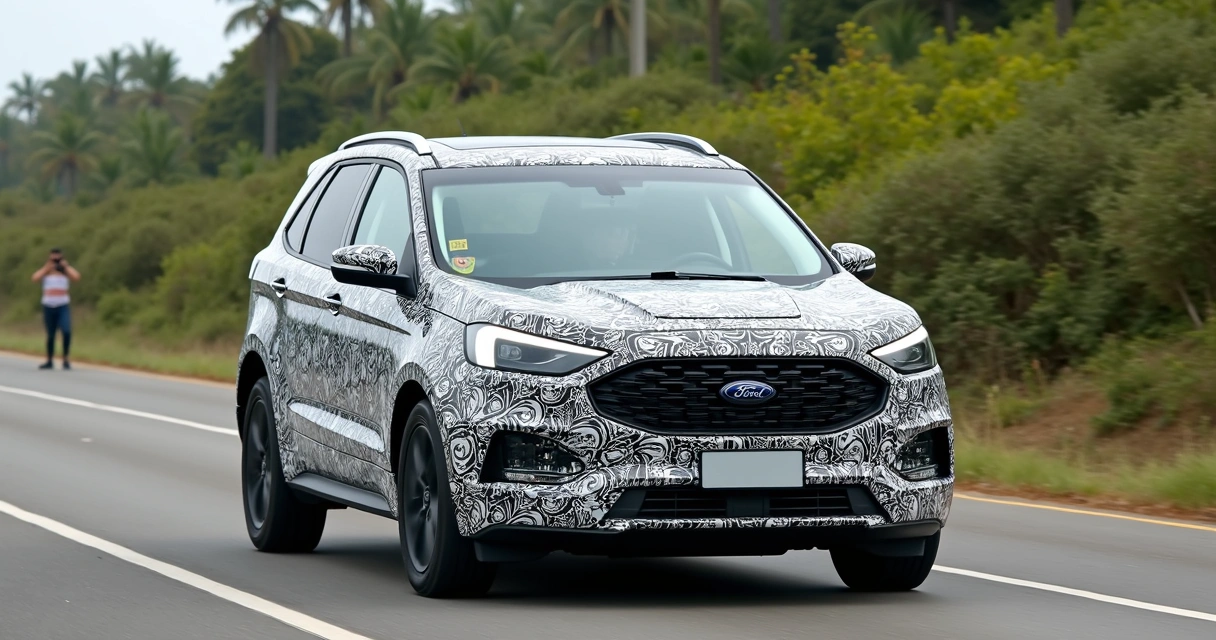 Ford Territory híbrido camuflado em teste no Brasil