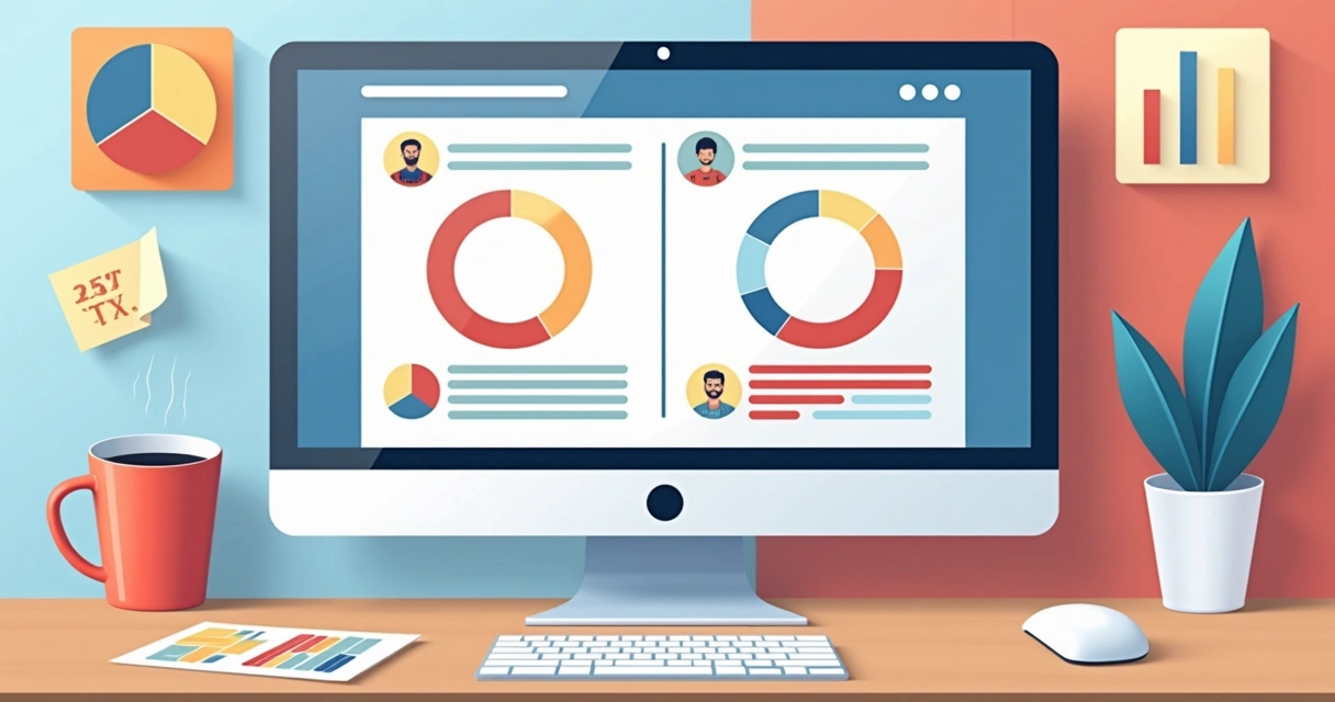 Apresentação de testes A/B de engajamento do Instagram em computador com gráficos 