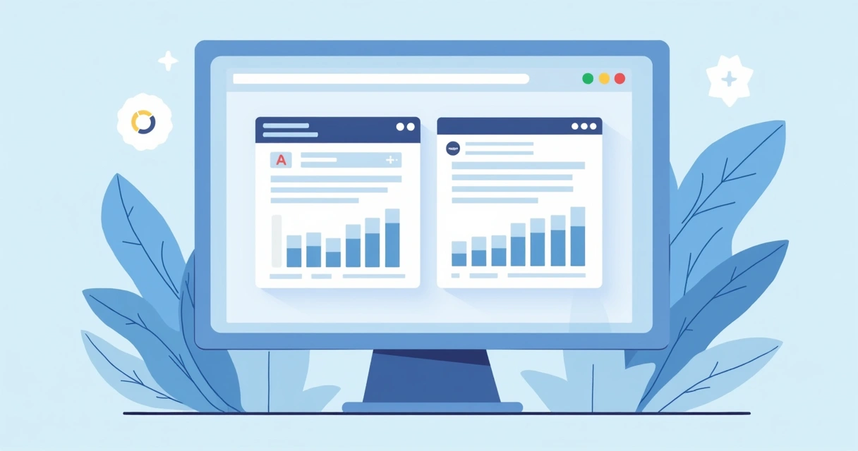 Dashboard com gráficos comparando variações de landing pages 