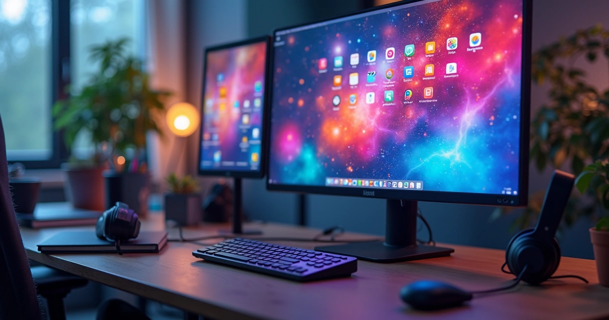 Computador e celular com telas de aplicativos para teste