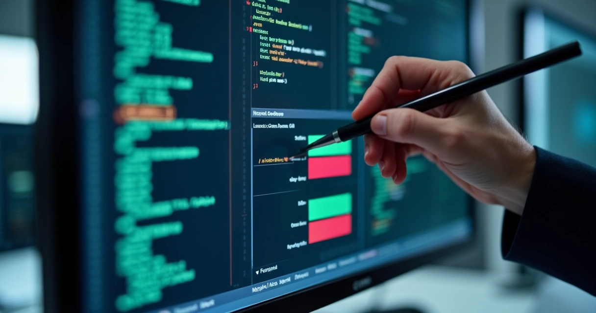 Tela com resultados de testes automatizados de software conferidos por analista 