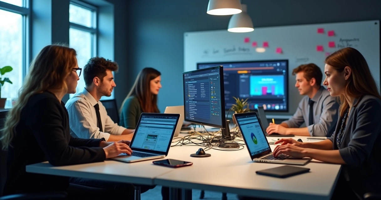 Equipe validando site em diferentes dispositivos 