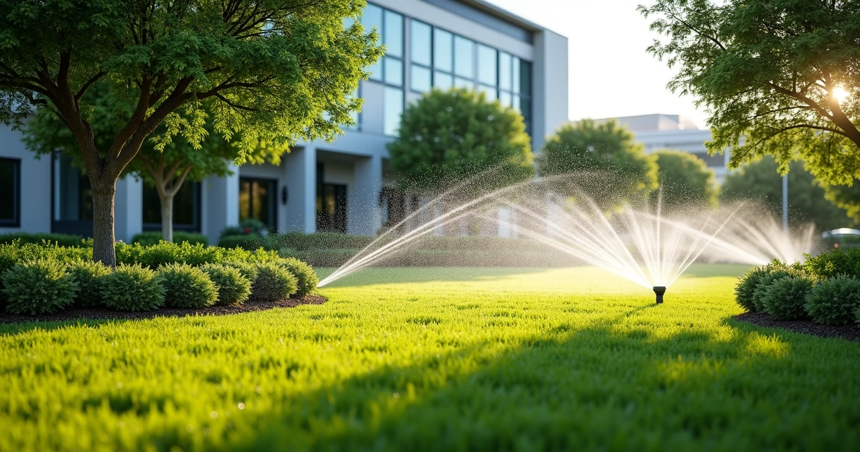 Commercial landscape using smart irrigation in Texas 