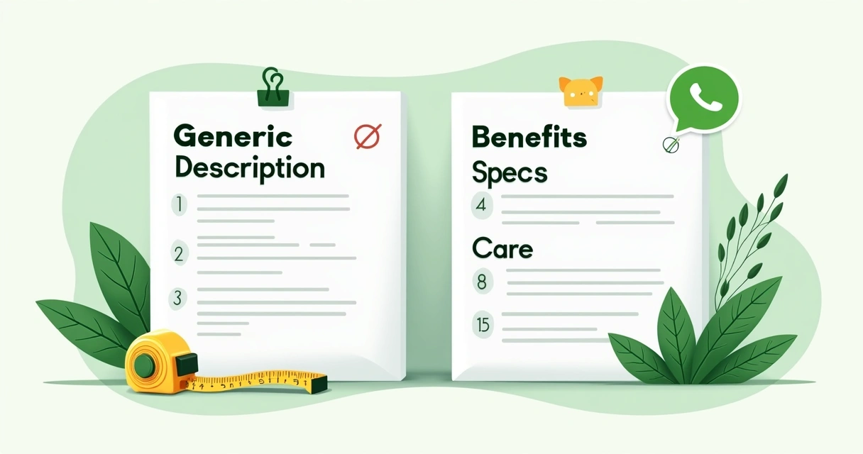 Exemplo de descrição clara com benefícios e detalhes 