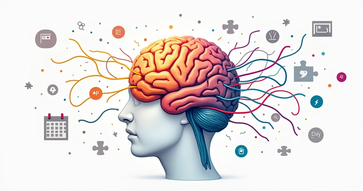 Doodle showing changing thought patterns