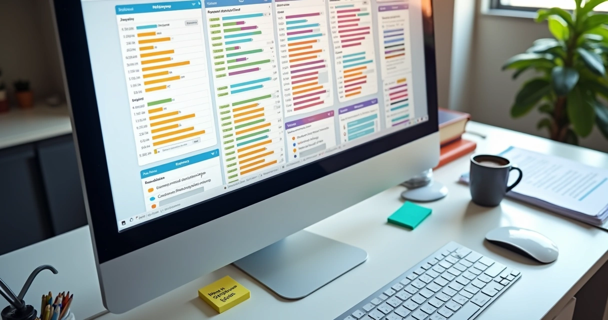 Gestão de tickets em uma tela de computador 