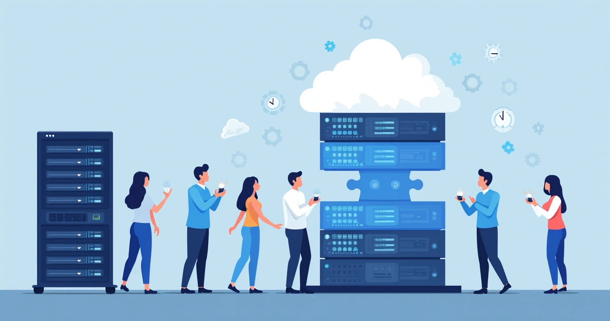 Equipe de TI migrando sistemas para nuvem aos poucos