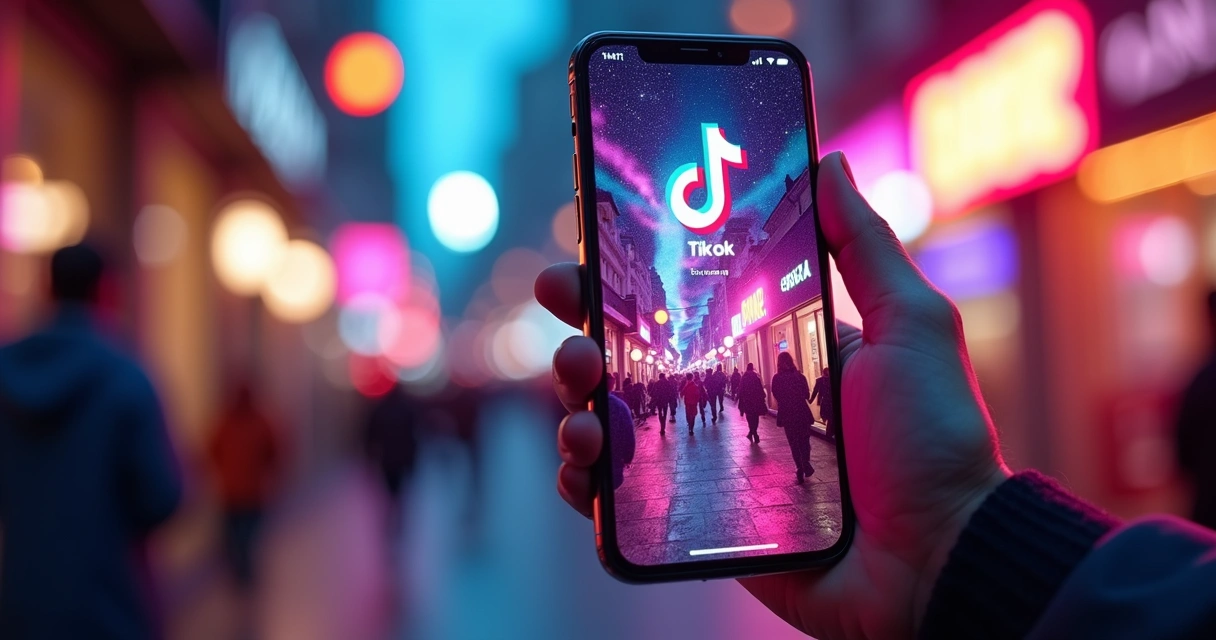 Tela de TikTok com anúncio em destaque 