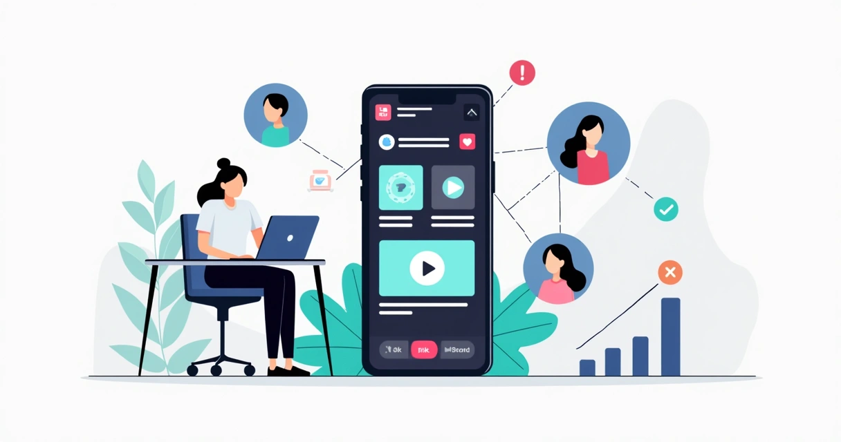 Ilustração de marca avaliando segurança com criadores no TikTok Pulse 