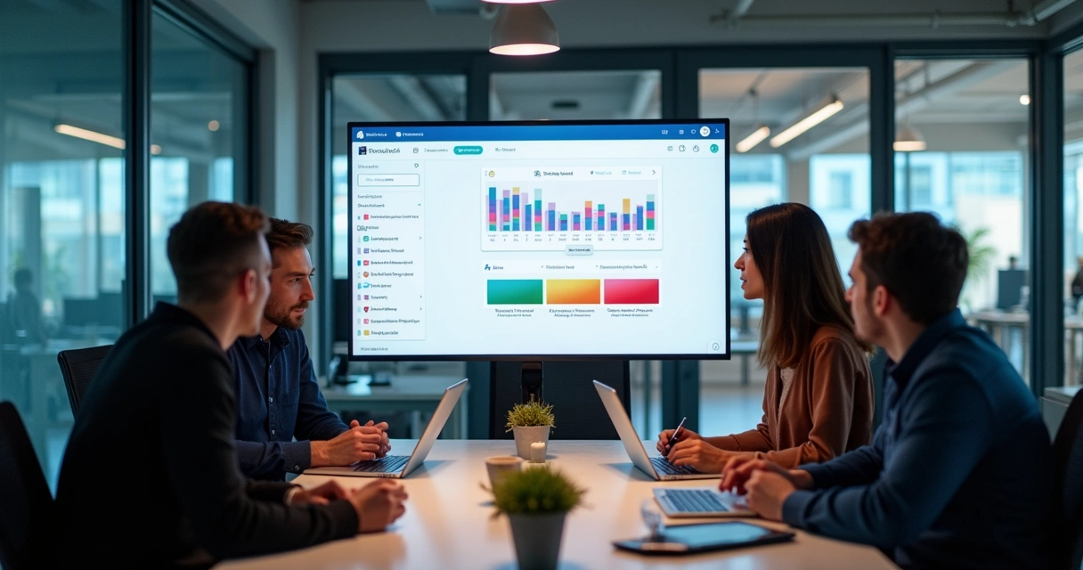Time colaborando para acessibilidade digital em ambiente moderno 