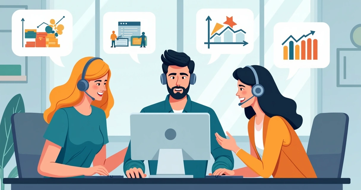 Equipe de suporte ajudando cliente a resolver problemas de conciliação 