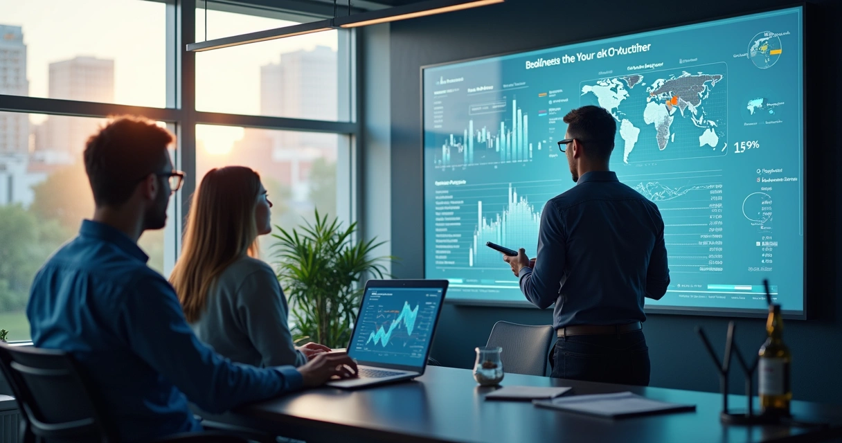 Processos e automações para waterfall enrichment na prática 5 Equipe de dados analisando informações corporativas em telas digitais