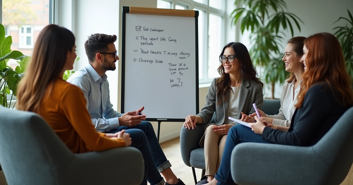 Colaboradores sentados em círculo participando de roda de conversa 