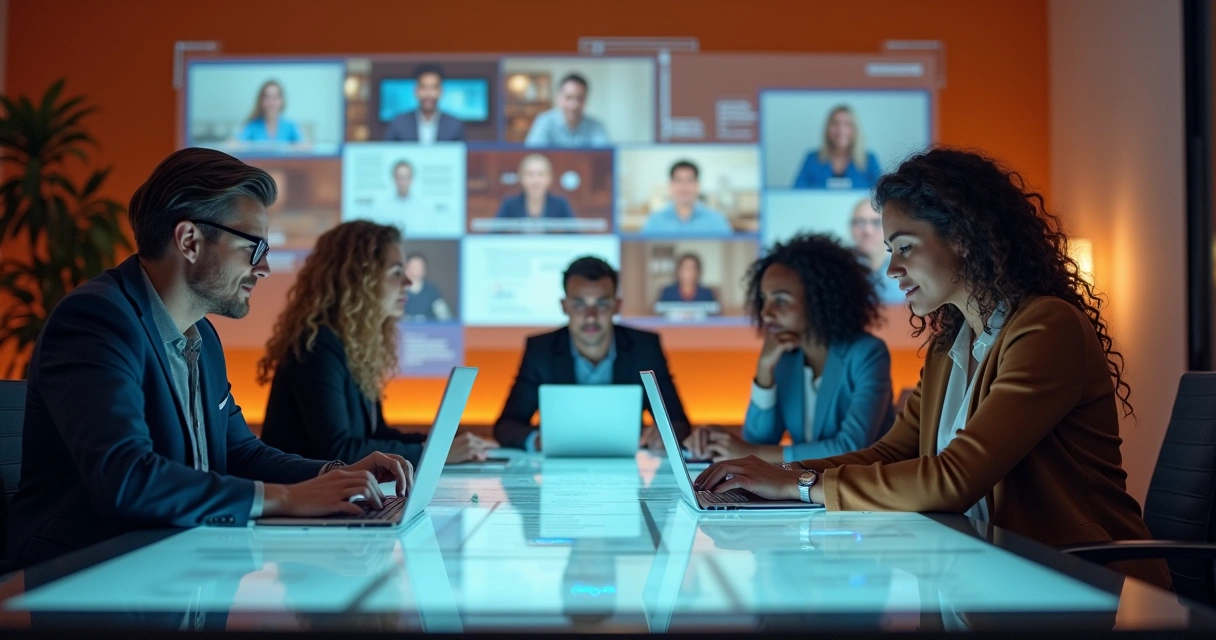 Equipe B2B colaborando em ambiente digital 