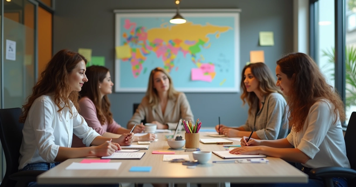 Equipe comercial reunida ao redor de laptop revisando funil de vendas de BPO 