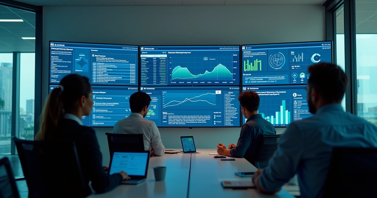 Equipe comercial acompanhando prioridades de leads em dashboard