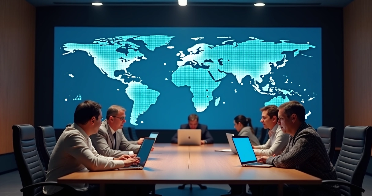 Equipe comercial analisando opções de CRM em reunião 