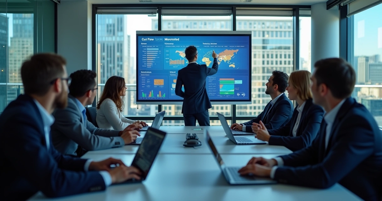 Equipe implementando controle financeiro digital em empresa 