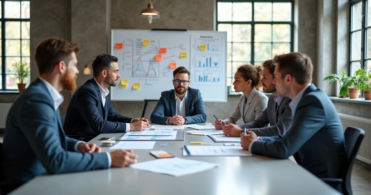 Equipe empresarial em reunião de estratégia 