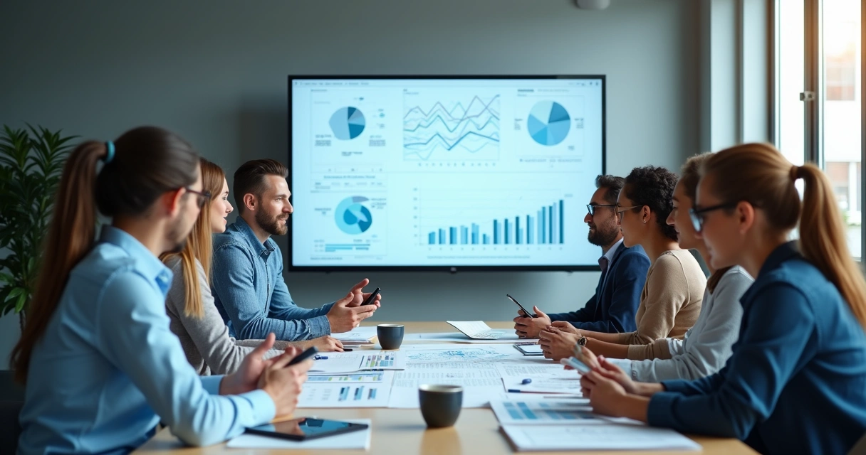 Equipe multidisciplinar analisando estratégia digital para ecommerce 