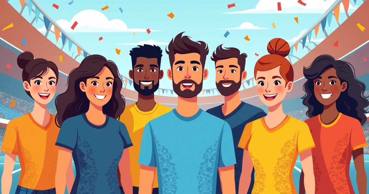 Grupo usando camisetas personalizadas em evento esportivo