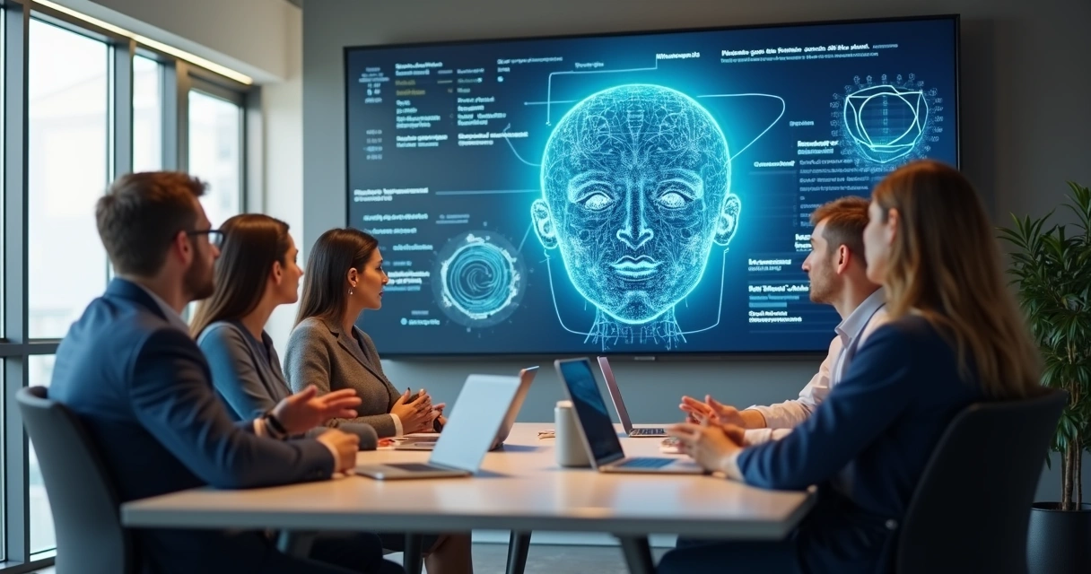 Equipe de vendas trabalhando junto com IA 