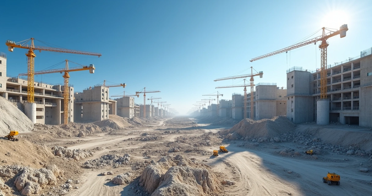 Time-lapse de obra civil em andamento