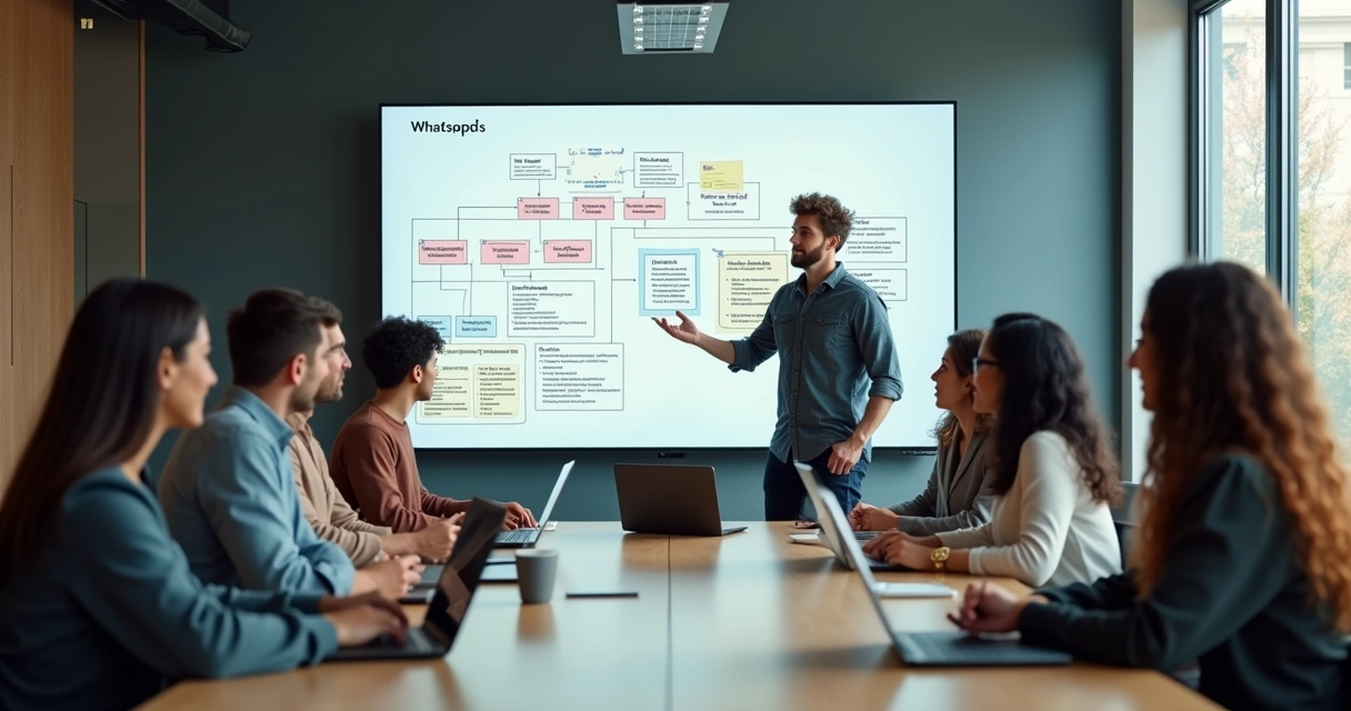 Equipe de marketing reunida planejando automação de cupons 