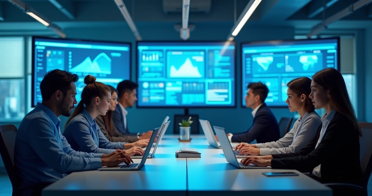 Equipe de marketing e SDR SaaS em integração com tecnologia 