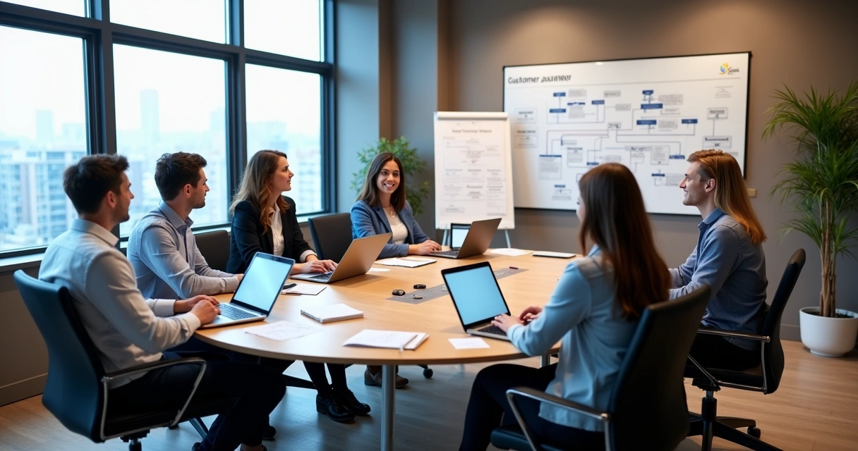 Times de marketing, vendas e atendimento reunidos 