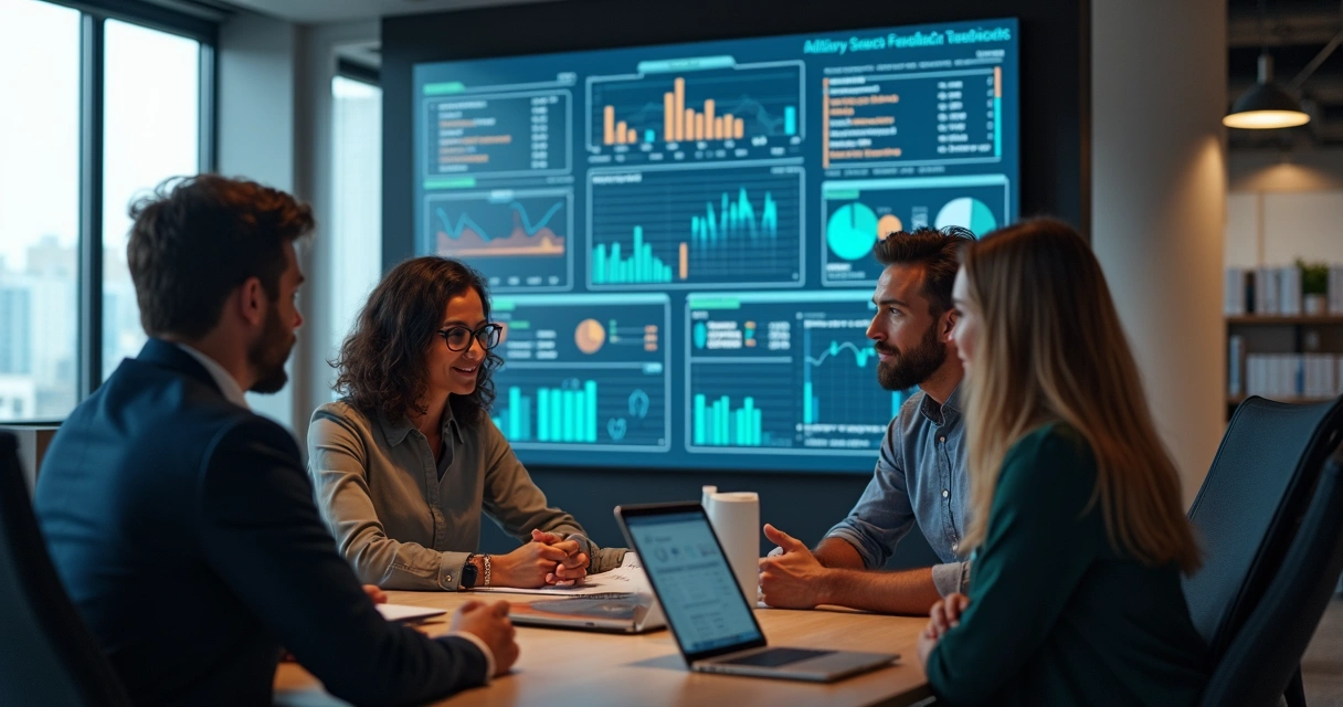 Equipe multidisciplinar analisando feedbacks em uma tela
