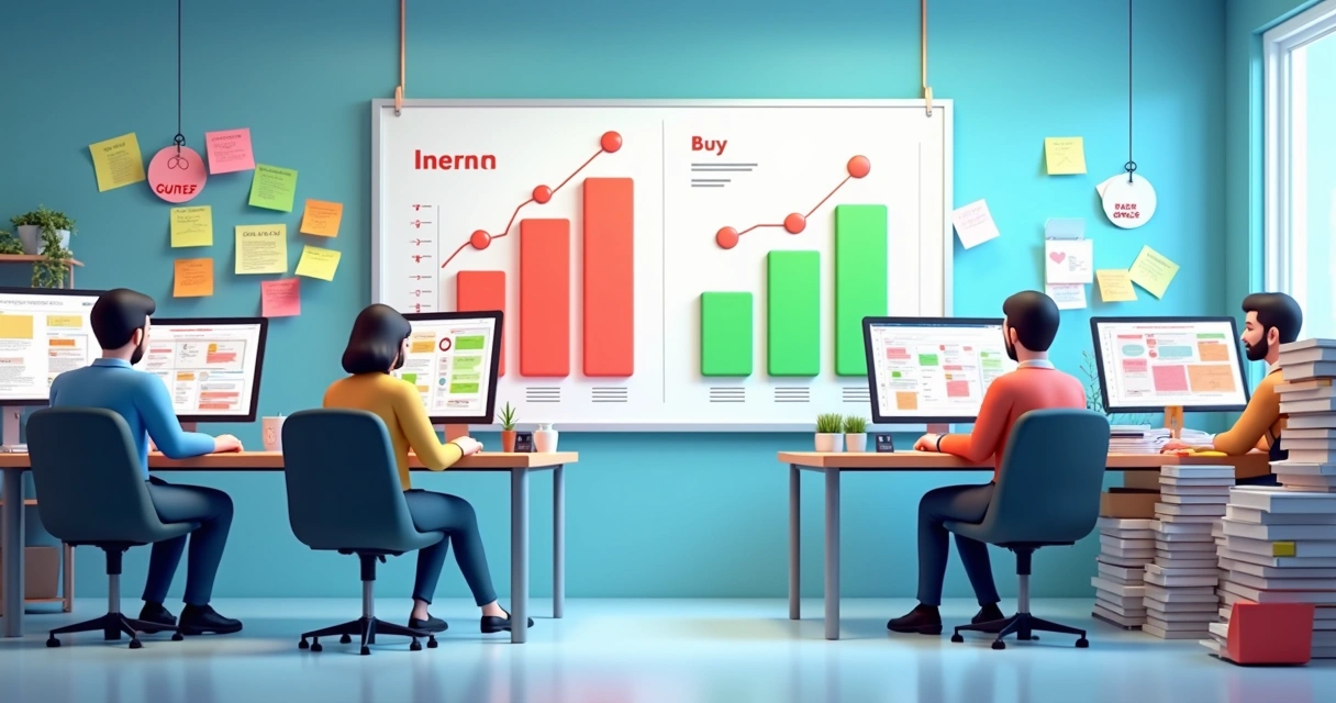 Equipe em escritório cheia de tarefas porém com baixa produtividade 