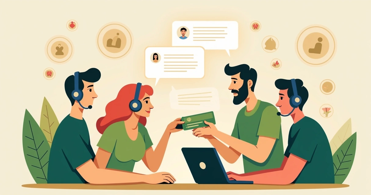 Equipe de suporte auxiliando cliente em pagamentos 