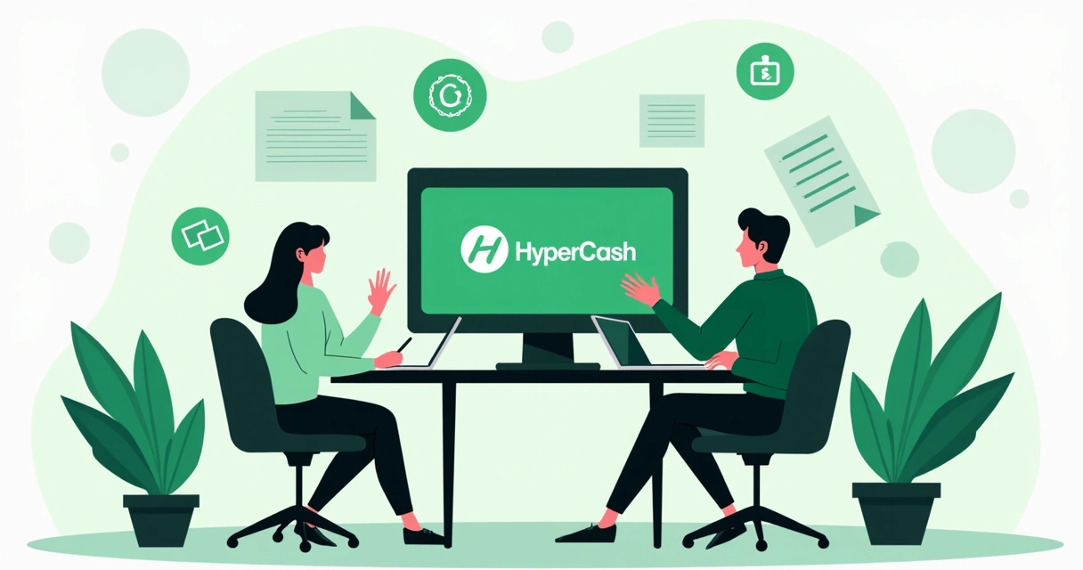 Equipe de suporte HyperCash ajudando cliente em chamada de vídeo 