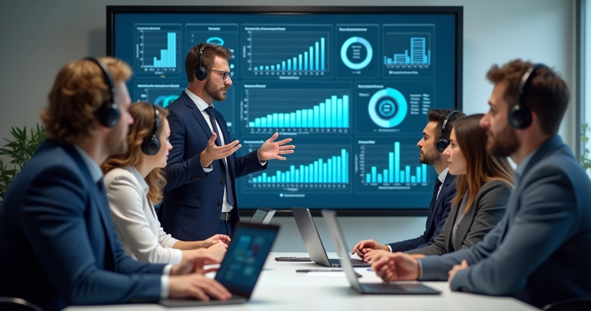 Equipe técnica em treinamento para atendimento B2B 