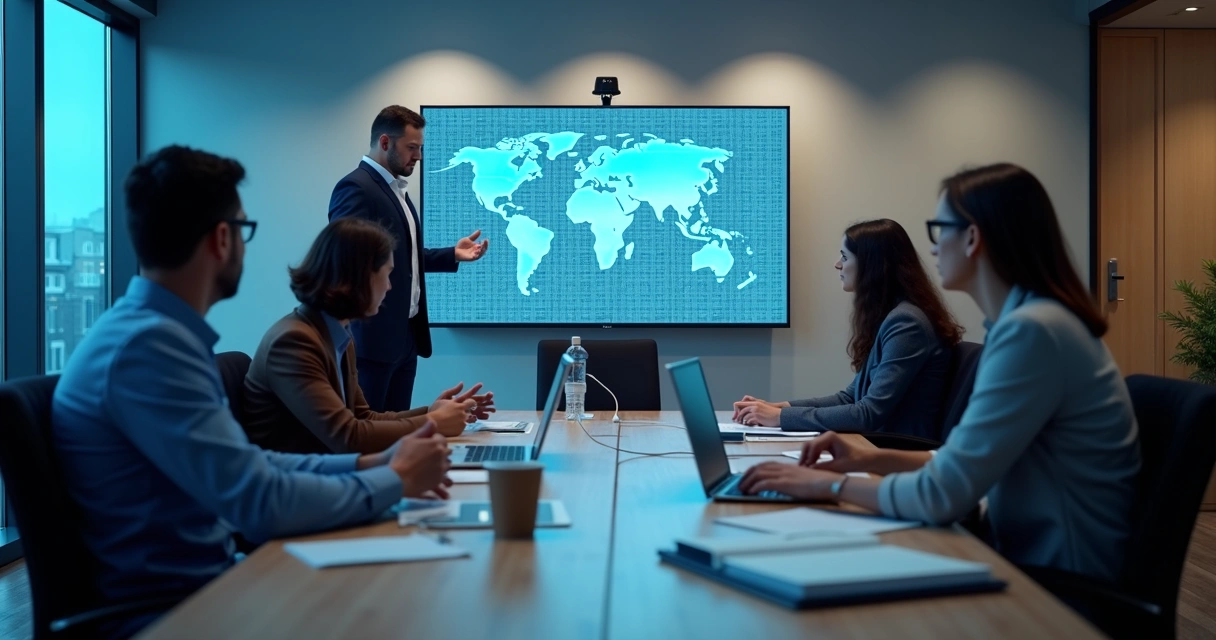 Equipe de TI interna trabalhando junto com consultores terceirizados