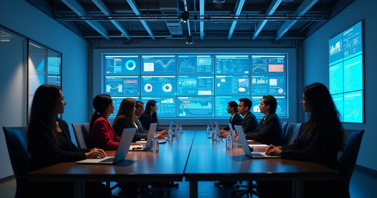 Equipe de TI monitorando dashboards em tempo real