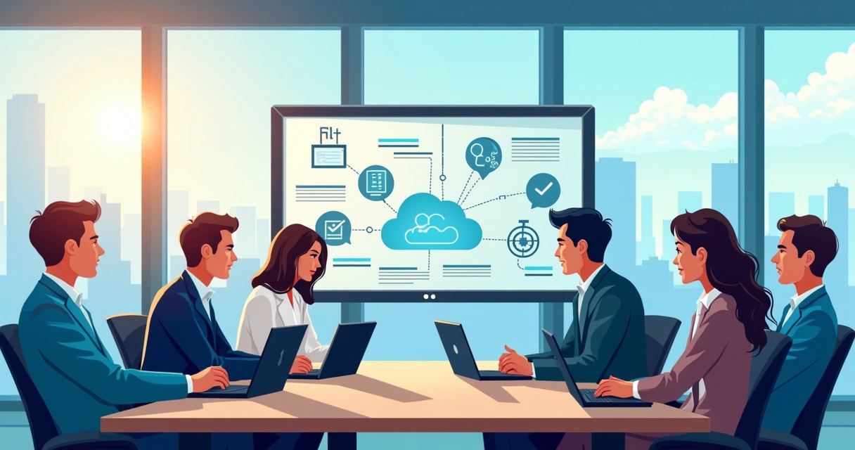 Equipe de tecnologia discutindo compliance em nuvem