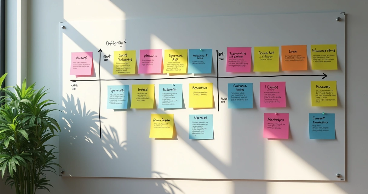 Linha do tempo de estratégias para conquistar clientes em mural 